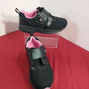 Propet Stability Shoes Women 9.5EE Black Pink X Strap Active Orthopedic Walk.